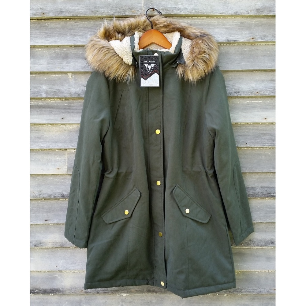 NOIZE Vegan Parka Faux Fur Hood & Sherpa Eco-Wear
